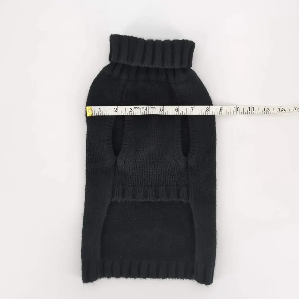 Dog Label by Fab Dog Inc. Black Warm Knitted Dog Puppy Pet Sweater - Size S -GUC